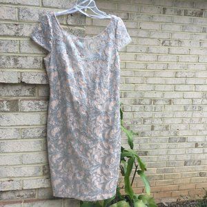 Calvin Klein Silver Sequins on Pink Dress